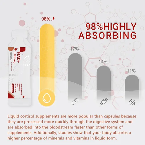 Vista 5 de Suplemento NAD 1000 mg paquetes líquidos – Suplementos NAD para mujeres y hombres con ribósido de nicotinamida, resveratrol, PQQ, quercetina