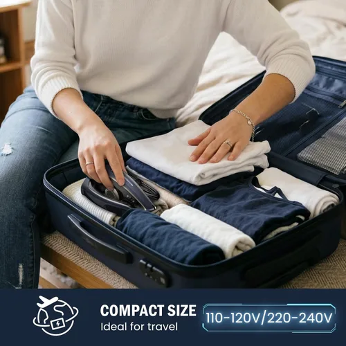 Vista 8 de BEAUTURAL Mini Travel Iron for Clothes with Dual Voltage, 1000 Watts