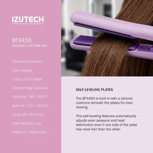 Vista 6 de IZUTECH BTX450 One Inch Styler Algodón Rosa