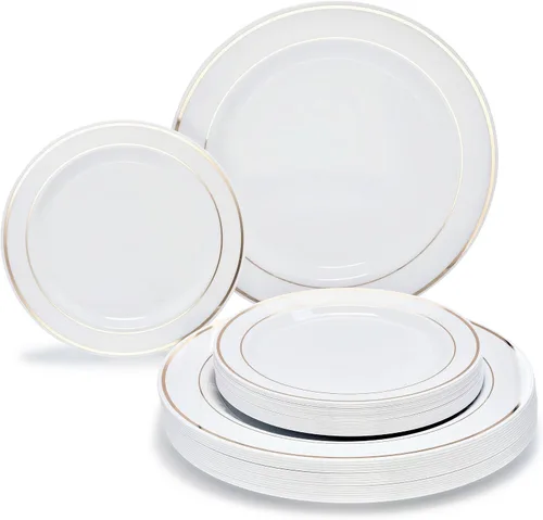 Vista 15 de OCCASIONS 50-150-200 Piezas plateadas (25 personas) 26 cm, 19 cm + cubiertos.