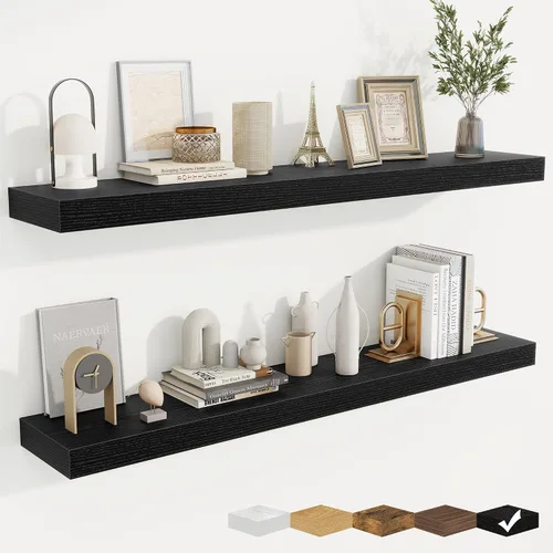 Vista 55 de fuqing Estantes flotantes para pared, estante flotante de madera montado en la pared con soportes invisibles para sala de estar, baño, dormitorio