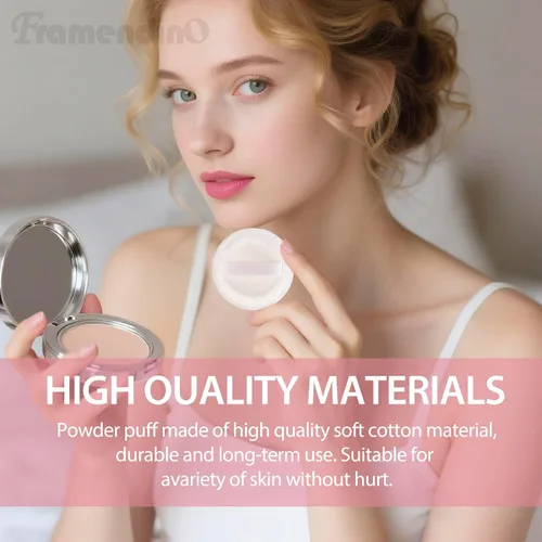 Vista 6 de Framendino, Cutton - Paquete de 10 almohadillas suaves de terciopelo para maquillaje cosmético con cara de cinta