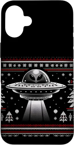 Vista 22 de Lindo alienígena OVNI Navidad Ugly Sweater Pijamas Caso para iPhone 16