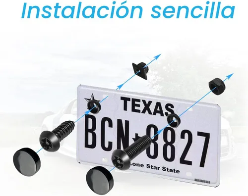 Vista 4 de YALOK Kit de tornillos antirrobo para placa de matrícula, accesorios de montaje de placa de matrícula de acero inoxidable a prueba de manipulaciones