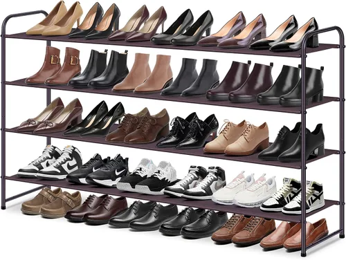 Vista 12 de MISSLO Zapatero largo de 2 niveles para armario, organizador de zapatos con capacidad para 18 pares, estante de almacenamiento de zapatos ancho