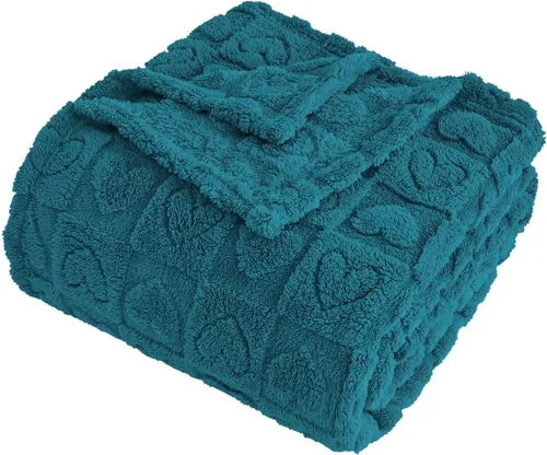 Vista 19 de FY FIBER HOUSE - Mantas con diseño de corazón a cuadros, mantas suaves y cálidas para regalos para amantes, madres, padres, lavables y ligeras