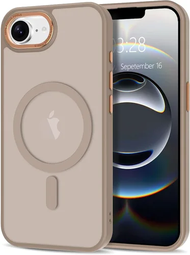 Vista 324 de Anuck - Funda magnética para iPhone 11 compatible con MagSafe, carcasa trasera mate translúcida dura, borde de TPU, delgada, resistente a impactos