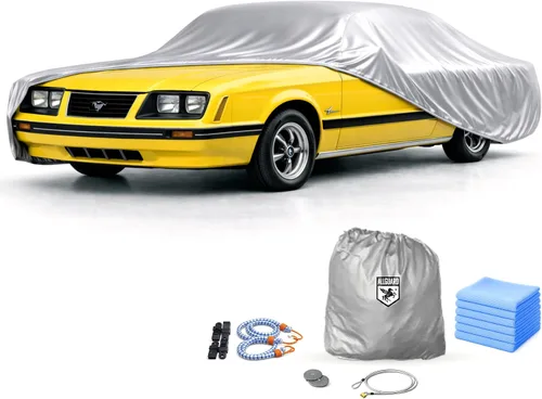 Vista 18 de Funda de coche para Ford Mustang 1ª generación (1964-1973), resistente a los arañazos, cubierta de interior de satén negro, material ultra suave