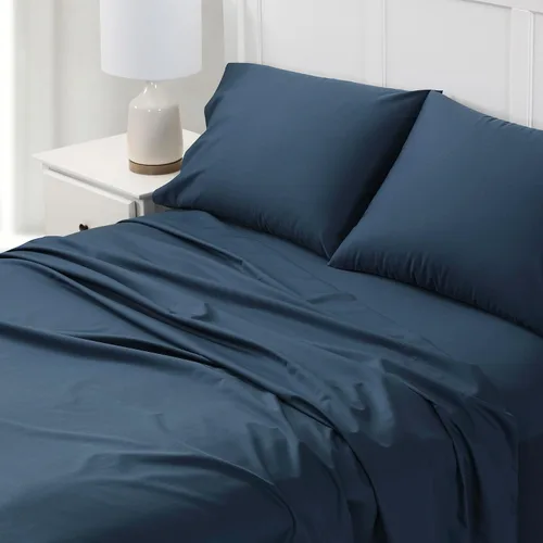 Vista 3 de Cuddledown Dreamstead - Juego de sábanas 100 % algodón, 300 hilos, tejido satinado de lujo, algodón peinado puro, suave, resistente a las arrugas