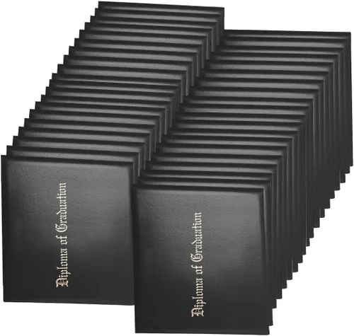 Vista 21 de Funda para diploma 8.5x11 de cuero sintético acolchada para certificados, color negro Cubierta de certificado de premio de grado de diploma