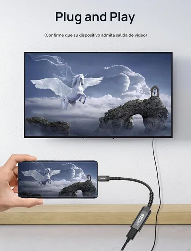 Vista 3 de JSAUX Adaptador USB C a HDMI 4K para iPhone 17, MacBook, Surface, Negro