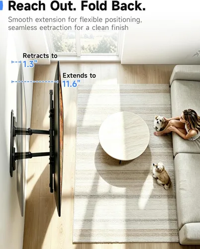Vista 6 de Suptek Soporte de pared ultra delgado para TV de perfil bajo de 1.3