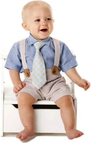 Vista 2 de Mud Pie Bebé recién nacido traje para niños pequeños con camisa, corbata