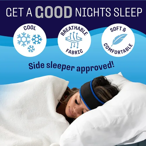 Vista 4 de CozyPhones auriculares para dormir y bolsa de viaje, forro de malla Lycra Cool y altavoces ultra delgados. Perfecto para dormir, hacer deportes