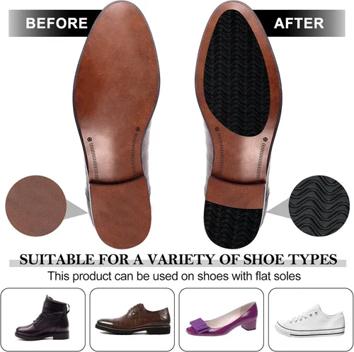 Vista 5 de 10 empuñaduras para zapatos en la parte inferior de los zapatos de 3.1 x 5.1 pulgadas, almohadillas antideslizantes antideslizantes para zapatos