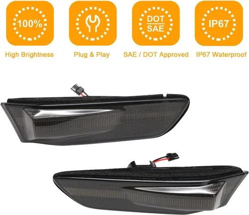 Vista 7 de Luces de posición laterales LED compatibles con G35 2D Coupé 2003-2007 / para Skyline V35 Coupe 2002-2007, lámparas de marcadores laterales de Luces