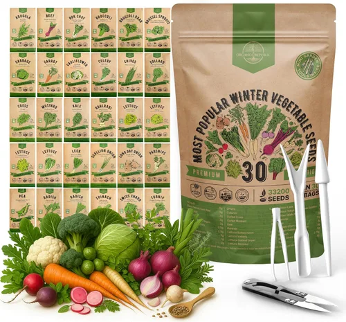 Vista 12 de Paquete de variedad de 25 semillas de vegetales y frutas de verano - más de 1,870 semillas autóctonas sin OMG para jardinería en interiores