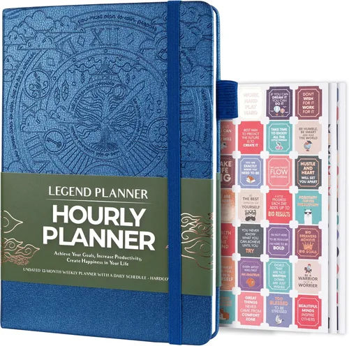 Vista 7 de Legend - Agenda por hora sin fecha, planificador diario por hora con ranuras de tiempo, organizador semanal de gestión del tiempo y libro de citas