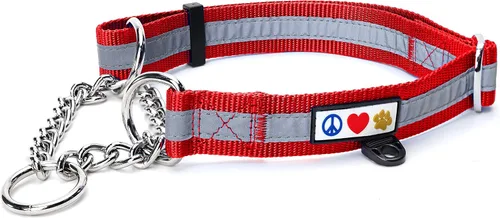 Vista 40 de Pawtitas Collar de perro Martingala personalizado reflectante reflectante bordado nombre personalizado número de teléfono ajustable para cachorros