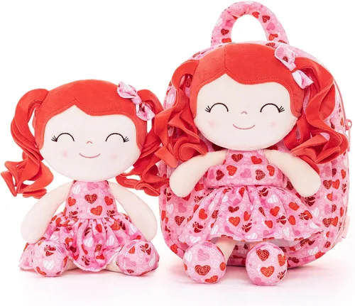 Vista 4 de Gloveleya Mochila para niños, A07 Redhead Loving Heart Mochila, Classic