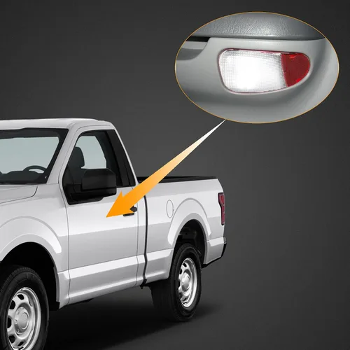 Vista 2 de HERCOO Luz LED de Panel de Puerta Interior Luces de Cortesía Cubierta de Lente Carcasa de Lámpara Bombillas Blancas Ensamblaje Compatible con Ford