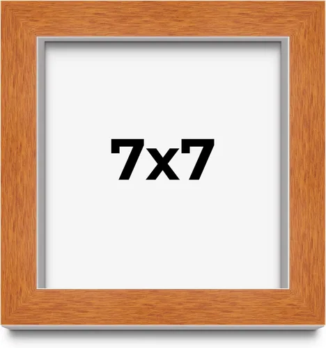Vista 173 de Marco de 3 x 3 pulgadas de madera maciza de nuez y miel marrón con plexiglás acrílico UV, respaldo de tablero de espuma y accesorios para colgar