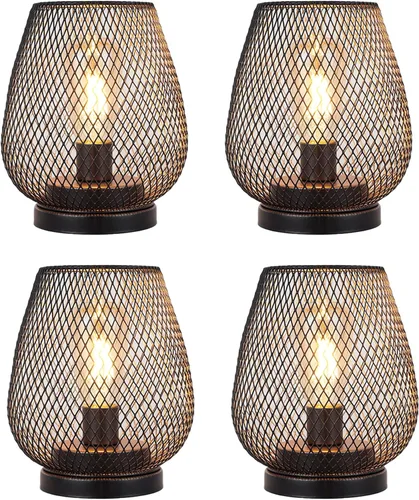 Vista 11 de JHY DESIGN Juego de 2 faroles LED de jaula de metal alimentados por batería, luz de acento inalámbrica con LED y temporizador de 6 horas, ideal