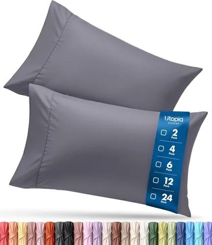 Vista 31 de Utopia Bedding - Juego de 2 fundas de almohada tamaño estándar, con cierre de sobre, tela de microfibra cepillada suave, resistentes al encogimiento