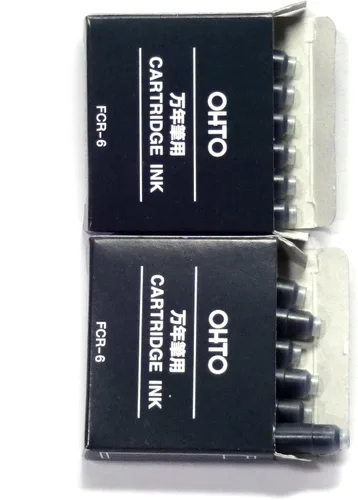 Vista 2 de Ohto Cartucho de recarga de pluma estilográfica FCR-6 (negro) 6 cartuchos × 2 paquetes, total 12 cartuchos (importación de Japón)