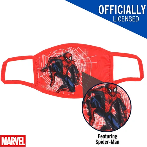 Vista 6 de Concept One Marvel Spiderman - Máscara facial de tela licencia oficial lavable para niños