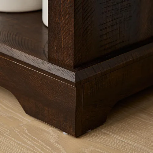 Vista 9 de Armario de almacenamiento alto para bufé, estantería rústica de madera, vitrina de despensa de granja con estantes ajustables, muebles de cocina