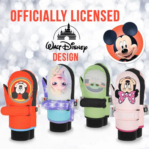Vista 6 de Disney Guantes de Mickey Mouse para niños de 2 a 4 años guantes impermeables para niños pequeños guantes de nieve de Mickey para niños guantes
