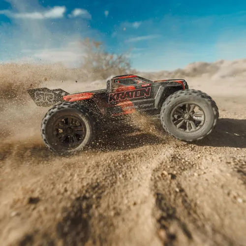 Vista 6 de ARRMA 1/16 Mini Kraton 3S DSC 4X4 RTR Brushless RC Speed Truck, Negro/Rojo