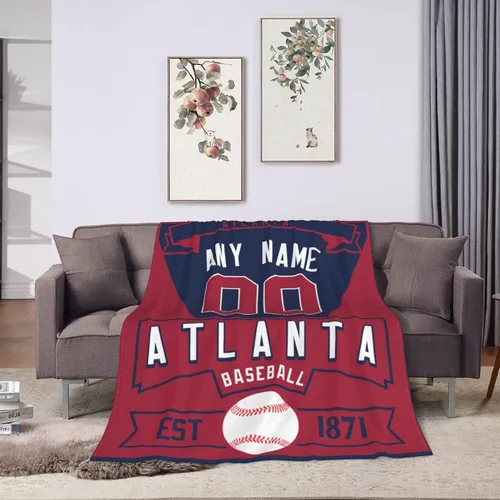 Vista 19 de Manta personalizada para cama, regalo para fanáticos del béisbol, manta de forro polar para invierno y verano, manta personalizada con nombre