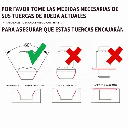 Vista 6 de Tuercas de rueda M12x1.25 de extremo abierto, asiento de bellota cónico, tuercas forjadas de carrera, 2 piezas en total 22 piezas y 1 llave de Negro