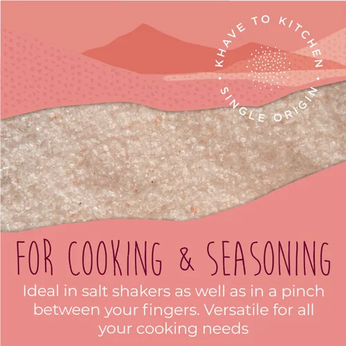 Vista 2 de KHAVE® Paquete de sal rosa del Himalaya pura pura y fina – Sal fina para cocinar, condimentar, hornear, recambio de coctelera y sal gruesa