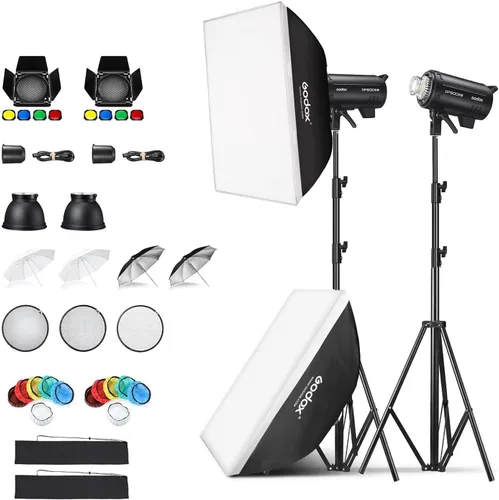 Vista 10 de Godox Paquete de 2 unidades DP400III-V DP400IIIV DP400IIIV 800Ws Photo Speedlite Studio Flash Strobe Monolight Bowens Kit de montaje para estudio