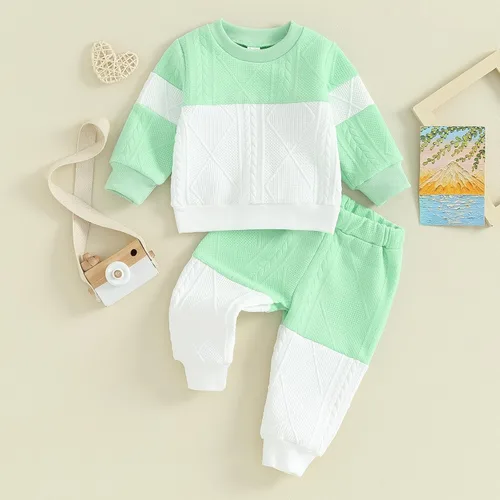 Vista 2 de MERSARIPHY Ropa de bebé para bebé, sudadera de punto para bebé, suéter de punto, pantalones largos, ropa de otoño e invierno