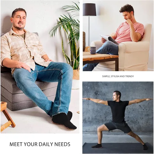 Vista 6 de NOVAYARD 6 pares de calcetines antideslizantes para yoga, pilates, hospital, calcetines pegajosos para hombres y mujeres