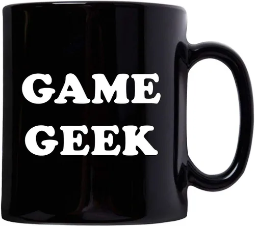 Vista 2 de Game Geek Mug Coffee Tea Cup Black Ceramic 11oz - Funny Gifts for Game Developer Designer Video Gaming Design Dev Team Development Cute Gag Idea