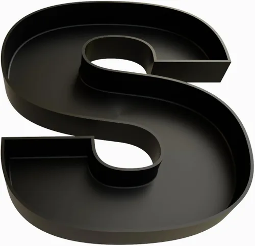 Vista 4 de Bandejas de servir de plástico duro reutilizables y rellenables con letras y números para decoración de fiesta (S, Negro)
