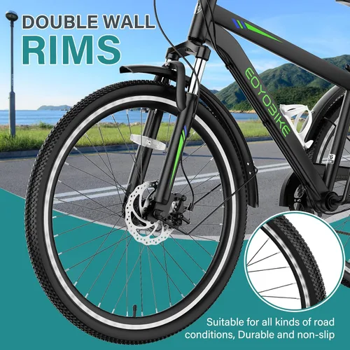 Vista 4 de MOPHOTO Triciclo de montaña para adultos, bicicleta de montaña de 7 velocidades y 3 ruedas para adultos, triciclo Cruiser de 24/26/27.5 pulgadas