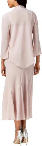 Vista 2 de R&M Richards Vestido de gasa de 2 piezas para mujer con cuentas gruesas