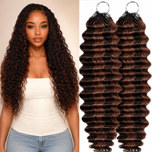 Vista 33 de Cabello humano de ganchillo para mujeres negras con nudos milagrosos de (B65g)Negro