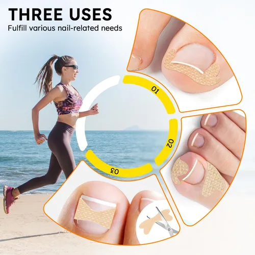 Vista 5 de Tratamiento de uñas encarnadas, corrector de uñas curvadas transpirables, tiras correctoras de uñas encarnadas con lima y levantador, kit