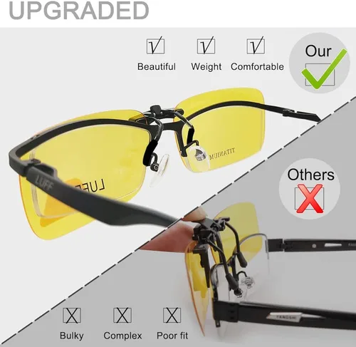 Vista 2 de LUFF Gafas de sol polarizadas con clip para prescripciónlentes de miopía al aire libreconducción