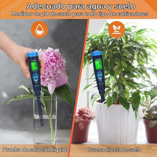 Vista 4 de Medidor de pH digital para suelo, probador de pH del suelo YINMIK para plantas en macetas