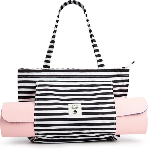 Vista 14 de Bolsas de yoga WLLWOO WLLWOO para mujeres con porta-mats de yoga, bolsa de lona para llevar, para pilates, para el hombro, para viajes, oficina