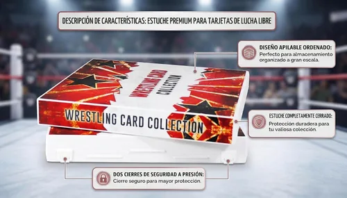 Vista 3 de UniKeep WWE WrestleMania - Carpeta de almacenamiento de tarjetas coleccionables con temática de WWE - Viene con 20 páginas de tarjetas