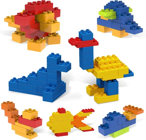 Vista 14 de PicassoTiles Juego de 200 piezas de bloques de construcción de ladrillos de construcción grandes, juego de ladrillos STEM, juego de aprendizaje